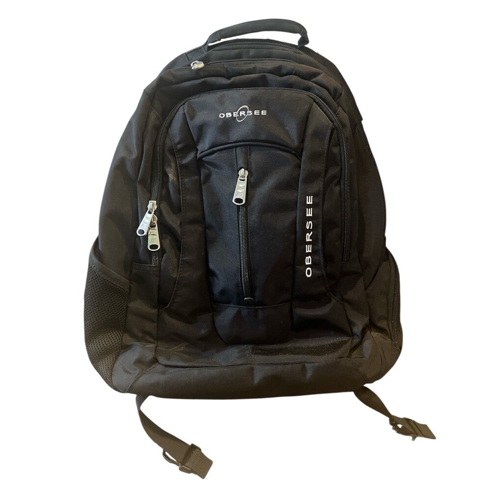 Obersee Black Diaper Bag Backpack With Changing Pad